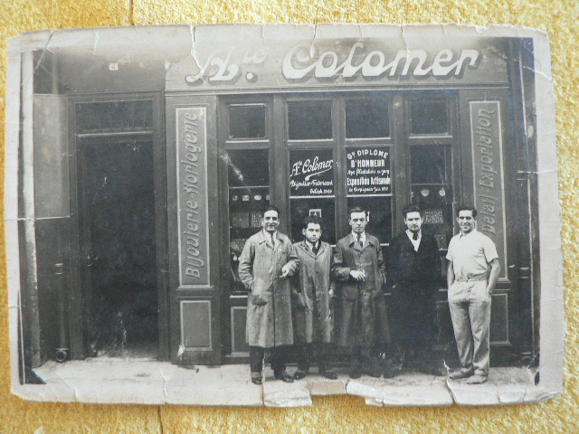Augustin Colomer, le bossu Raymond, Lucien Bonafos, et deux autres ouvriers