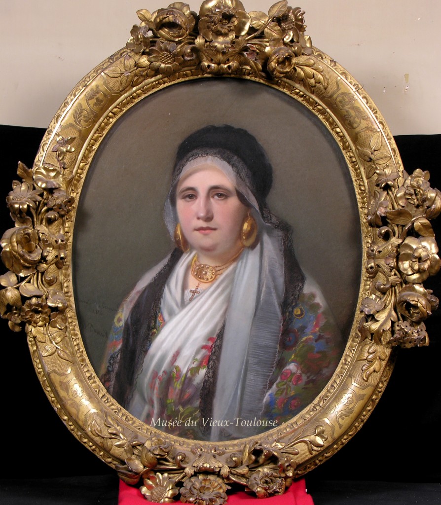 Portrait de Toulousaine, sous titré: souvenir de carnaval, Gabriel Durand, 1856, Musée du Vieux-Toulouse 80-1405. Portrait de Toulousaine, sous titré: souvenir de carnaval, Gabriel Durand, 1856, Musée du Vieux-Toulouse 80-1405.