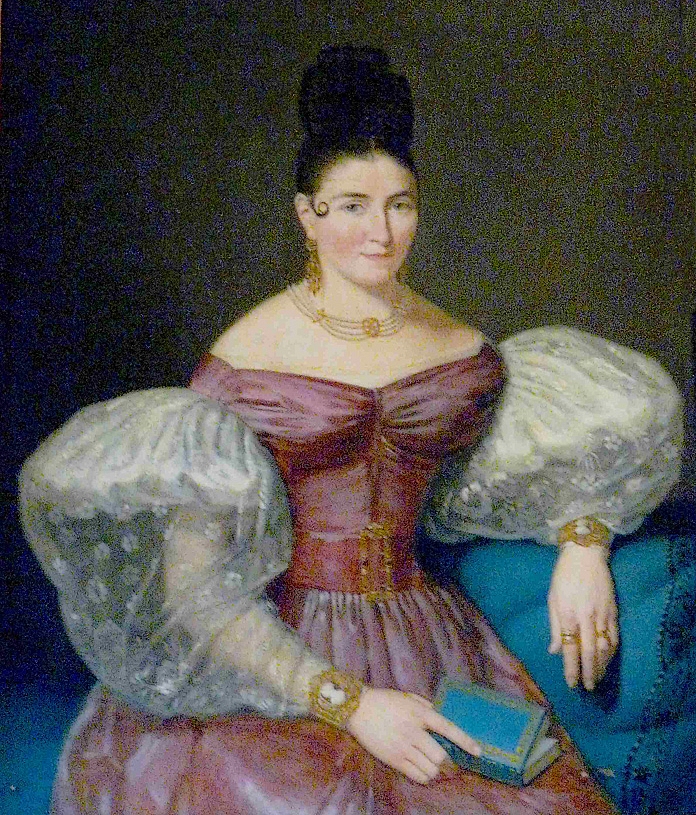 Anonyme, Coiffure-à-la-girafe, 1830. Anonyme, Coiffure-à-la-girafe, 1830.
