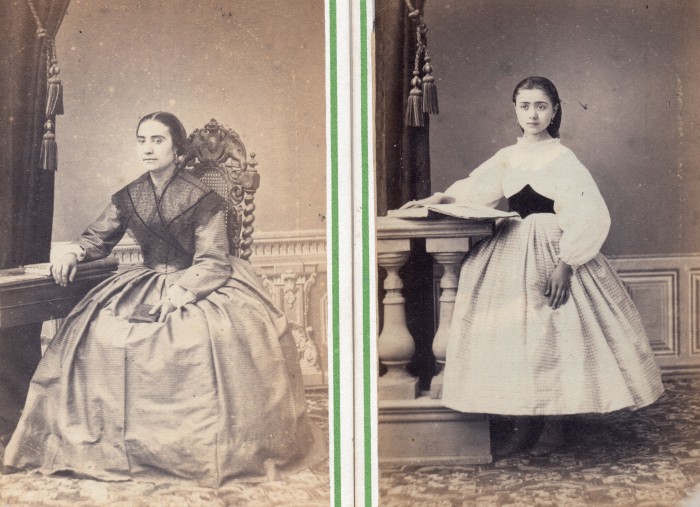 Une mère et sa fille, vers 1855-1860, Photo Cabibel Perpignan.