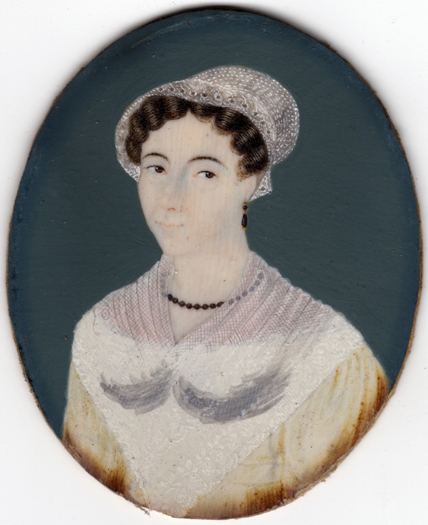 Miniature, portrait de Mme Bezombes, vers 1820, Roussillon.