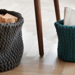 paniers en tricot en décoration d'interieur