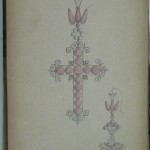 Modèle de croix de Perpignan et de boucle d'oreille en grenat, versd 1860-1870.