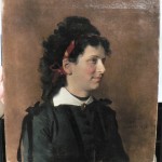 a vendre Portrait de jeune femme à la broche en grenats, 1870.