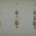 dessins de boucles forme Badine, carnet Charpentier, vers 1870.