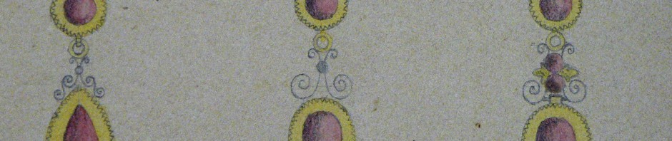 dessins de boucles forme Badine, carnet Charpentier, vers 1870.