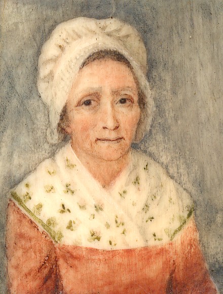 Portrait de femme en coiffe catalane, miniature, vers 1800