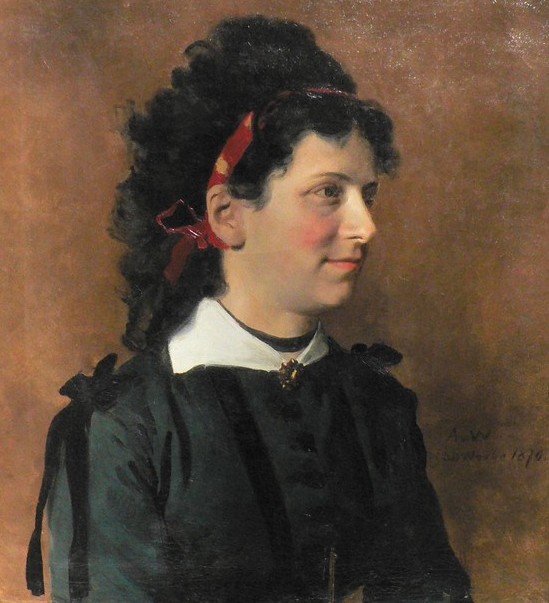 Portrait de jeune femme à la broche