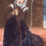 ex-voto de l'ermitage de Domanova (Conflent) : femme habillée à la catalane, fin 17e s.