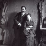 Photographie sur plaque de verre, couple, Molitg, vers 1890.