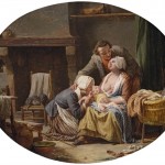 La famille Debouches la veille du départ, évocation d'après un tableau de Lépicié.