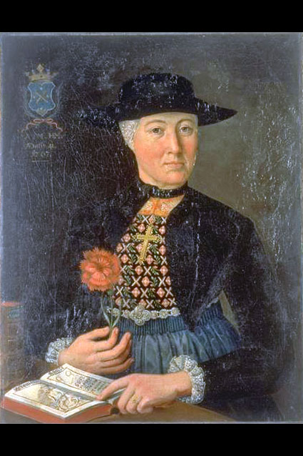 Portrait à mi-corps d'Anna Maria Holzmann, Musee national Suisse.