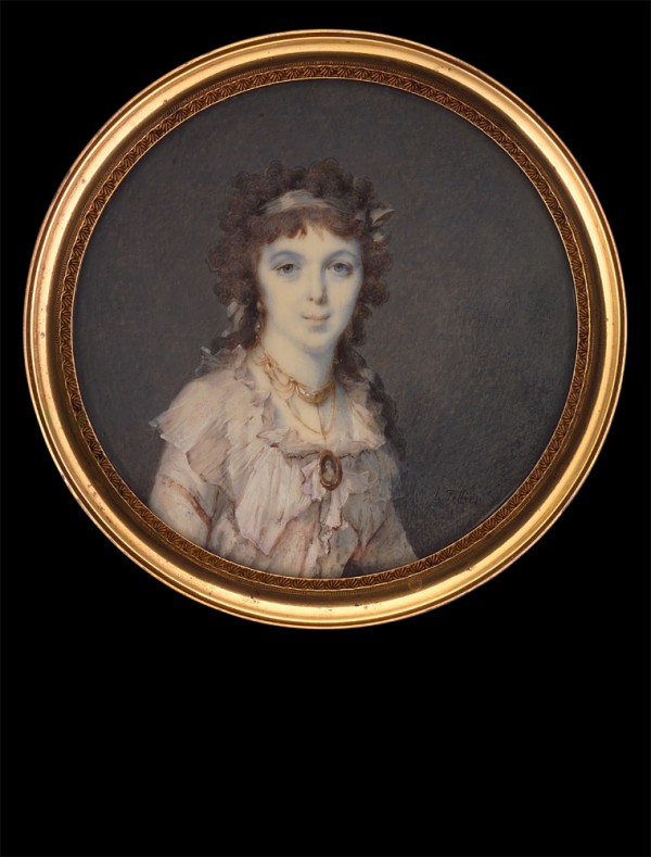 Lady in White Dress with Miniature on Necklace, 1794, collection Tansey.