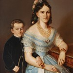 Portrait de Mme Pongracz et de son fils. vers 1840.