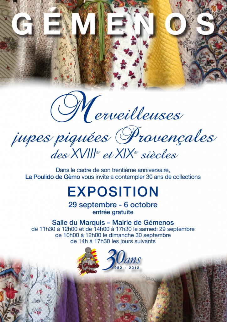 affiche de l'expo de jupes piquées à Gemenos 
