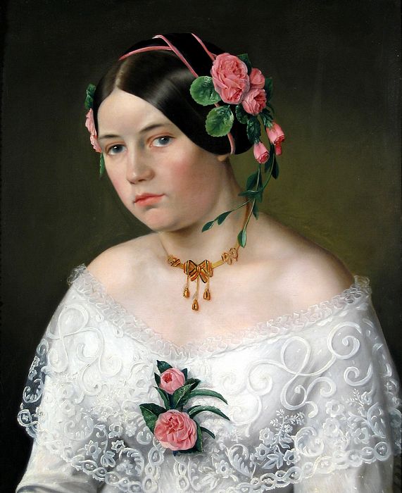 Portrait de jeune femme, Roumanie, vers 1860.