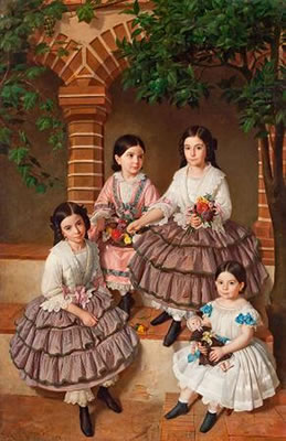 Retrato de las niñas de la familia Coronas (Joaquina, Mercedes, Rosa y Gertrudis)