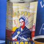 Catalane en coiffe du café Mizora, années 1950, tôle émaillée.
