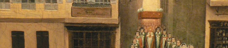 Grande procession dans Perpignan au milieu du XIXe s., Tableau conservé au Musée des ATP, Perpignan.