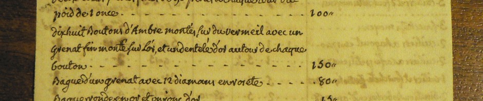 Etat des bijoux de la famille de Gonzalvo, Perpignan, 1761.