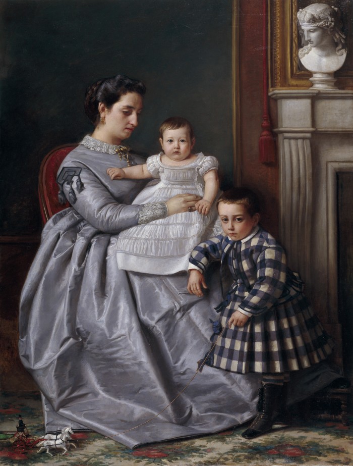 Víctor Manzano y Mejorada, Portrait de la famille du peintre, 1864-1865.