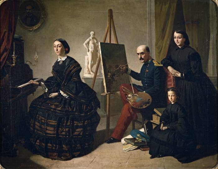 Valeriano Dominguez Becquer, le peintre carliste et sa famille, 1859.