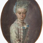 Portrait de jeune femme en coiffe à la Fontange.
