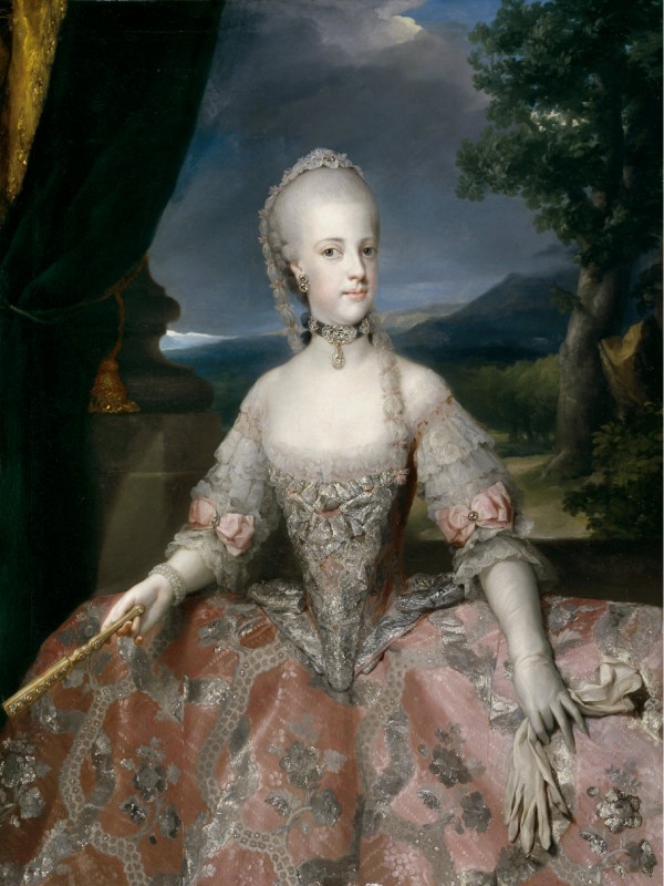 Portrait de Marie Caroline, reine de Naples, archiduchesse d'Autriche par Mengs, 1768.