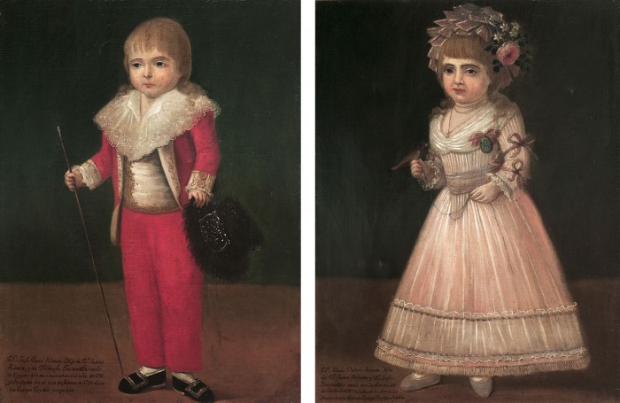 costumes d'enfants de la fin du XVIIIe s.
