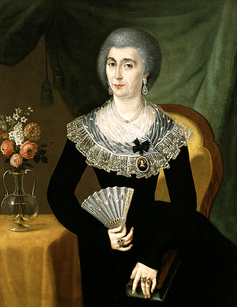 Portrait d'une femme en deuil , c. 1807, par José Campeche (Porto Rico, 1751-1809). Huile sur toile. 39 x 30 5/16 po, Collection de Marilynn et Carl Thoma