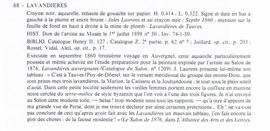 Catalogue de l'exposition qui fut consacrée à J Laurens au Musée Bargoin de Clermont-Ferrand, 1975.