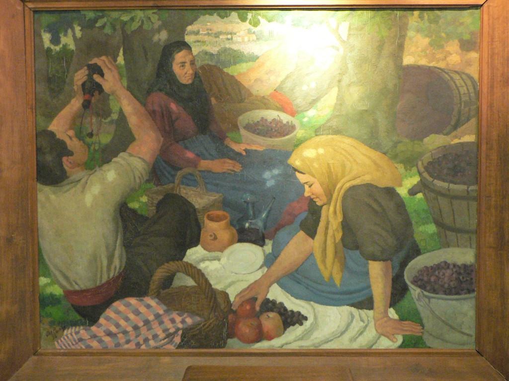 Marcel Delaris, vendangeurs au repos. Marcel Delaris, vendangeurs au repos.