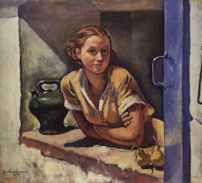 Collioure, katia à la terrasse-1930