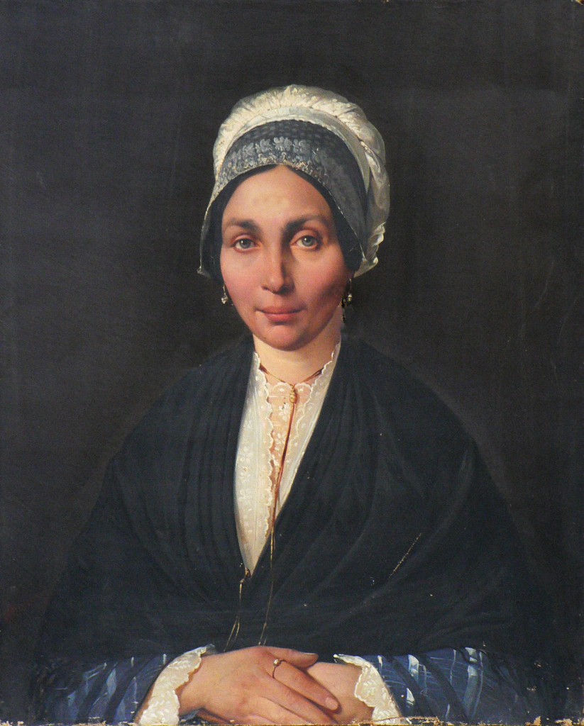 Portrait de femme en coiffe catalane, Perpignan, époque Louis XVIII.