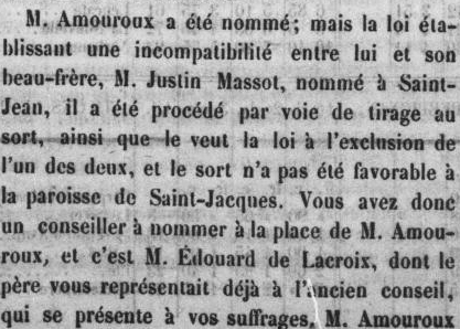 le Roussillon 1870  élections canton de St Jacques