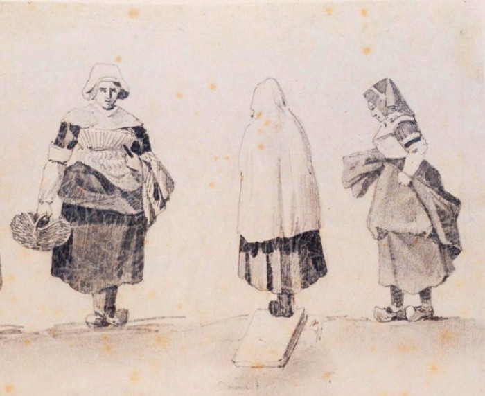 Costumes auvergnats vers 1800, BNF.