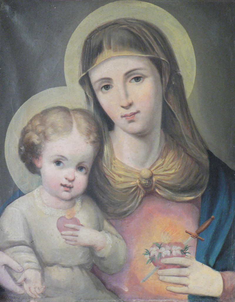 Josep Oromi, Vierge à l'enfant, huile sur toile provenant du couvent de la Trappe d'Espira de l'Agly. 