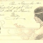 Bijoux et cartes postales Art nouveau