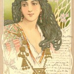 Bijoux et cartes postales Art nouveau