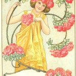 Bijoux et cartes postales Art nouveau