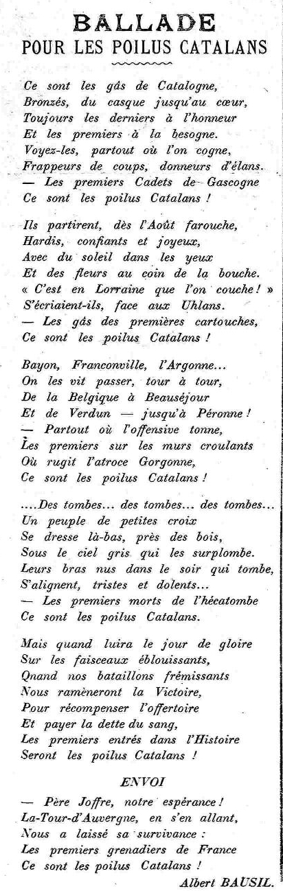 LE CRI CATALAN 1916 octobre