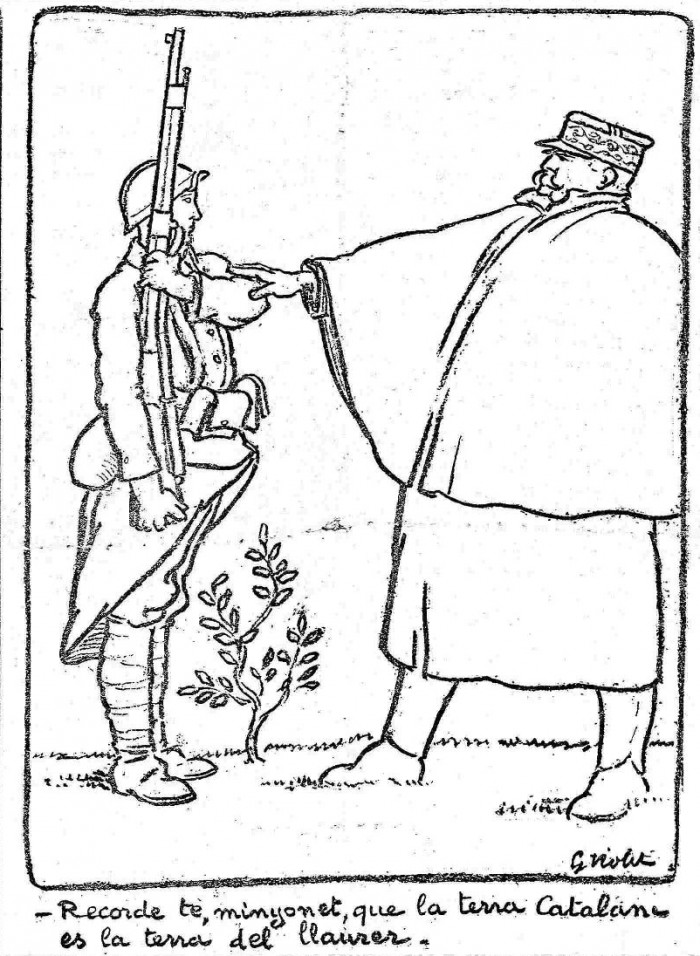 dessin de Gustave VIOLET paru dans  LE CRI CATALAN octobre 1916 