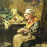 Louis DELFAU, Catalane à la cuisine.