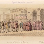 Sortie des consuls de Perpignan en place de la Loge. 1787.