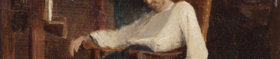 Anonyme français, peintre endormi au chevalet.