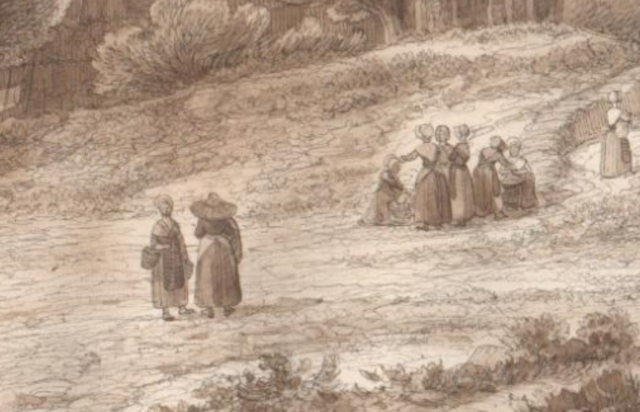 Groupe de paysannes roussillonnaises, Lluis Rigalt, vers 1850.